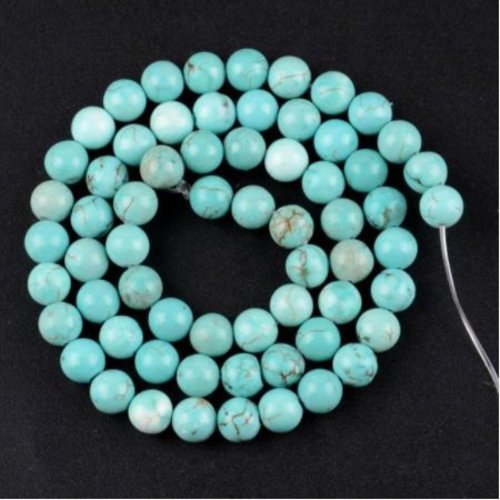 Lot de 10 perles rondes blue turquoise - p1177