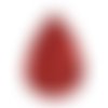 1 pendentif forme feuille - simili cuir - motif pailleté rouge - r487