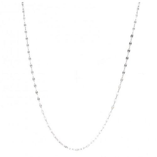 1 collier chaîne - acier inoxydable -  couleur métal argenté - 39.5 cm - r458