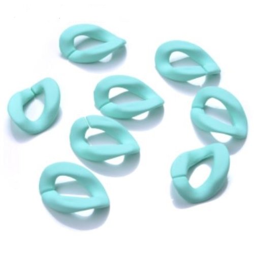 5 anneaux ouverts torsadés en acrylique - vert - r35