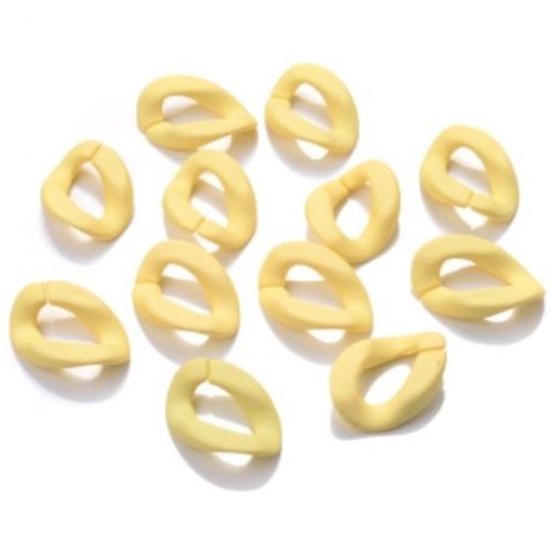 5 anneaux ouverts torsadés en acrylique - jaune - r31