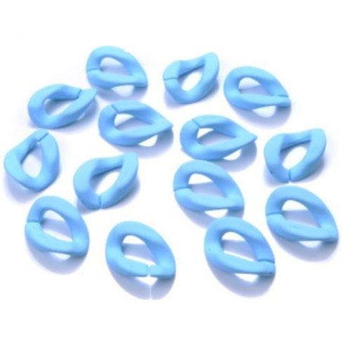 5 anneaux ouverts torsadés en acrylique - bleu - r38