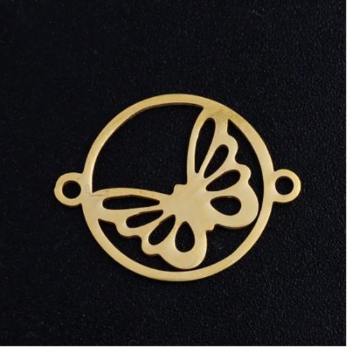 1 connecteur papillon  - acier inoxydable - métal doré