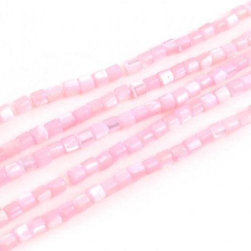 Perles naturelles coquillage - lot de 30 - rose- r590