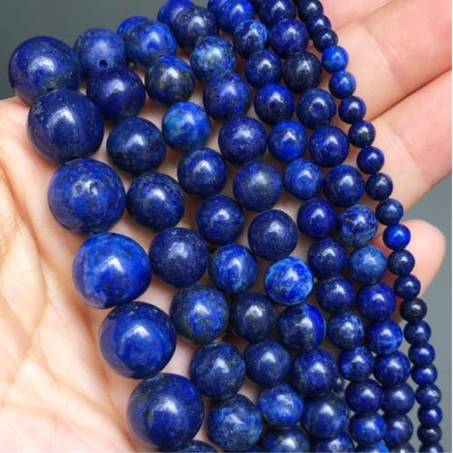 Lot de 10 perles naturelles rondes lapis lazuli - p1184