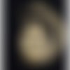 1 breloque pendentif - hiboux chouette sur la lune - dorée - acier inoxydable