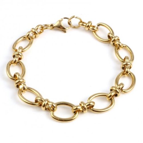 1 bracelet maille ovale - acier inoxydable - 19.5 cm - r514