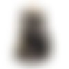 1 breloque pendentif chat noir - email - métal doré
