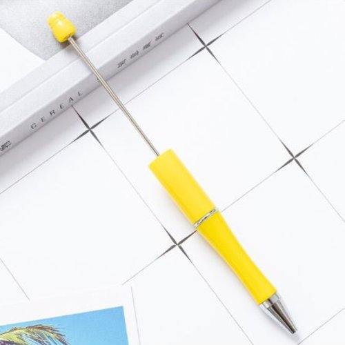 1 stylo à bille personnalisable avec des perles - jaune