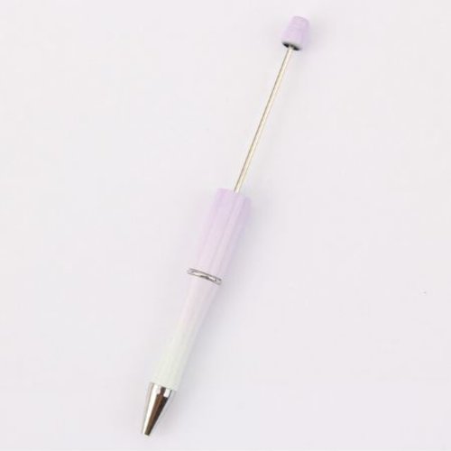 1 stylo à bille personnalisable avec des perles - couleur dégradée arc en ciel - parme