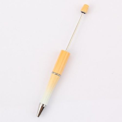 1 stylo à bille personnalisable avec des perles - couleur dégradée arc en ciel - orange