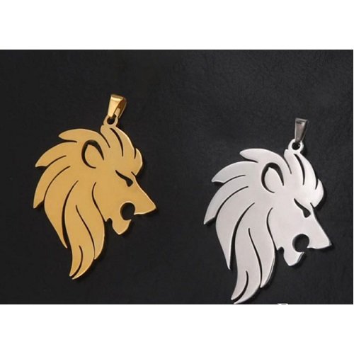 1 pendentif - breloque lion - acier inoxydable