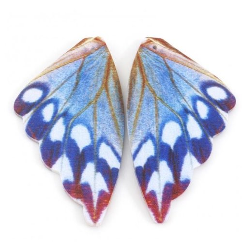 Lot de 2 pendentifs en pu - aile de papillon - r808