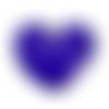 1 pendentif - sequin coeur - émaillé bleu - laiton : r630