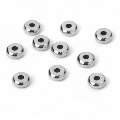10 perles entretoises - acier inoxydable - 5 mm - r225