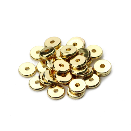 10 perles entretoises - métal doré - 6 x 1.7 mm - r 227