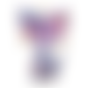 1 breloque pendentif chat moderne violet - email - métal doré - r235