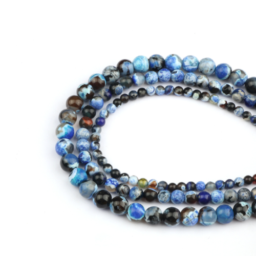 Lot de 10 perles agate - bleu - p713