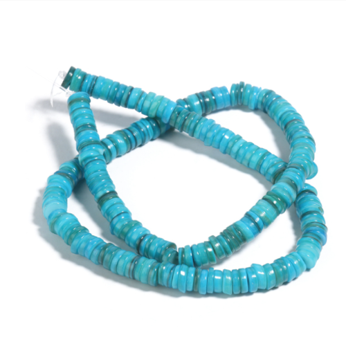 Perles naturelles coquillage - lot de 30 - bleu - vert - p701
