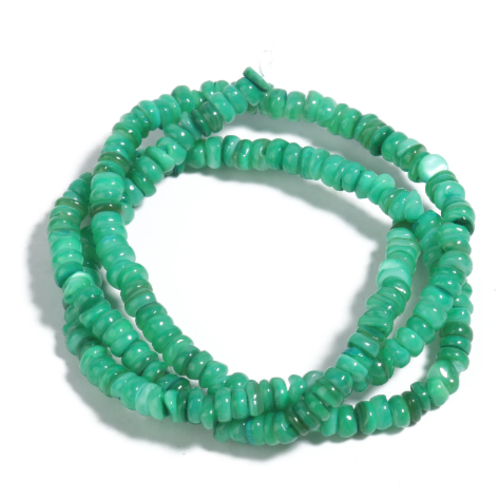 Perles naturelles coquillage - lot de 30 - vert - p704