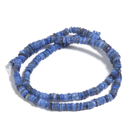 Perles naturelles coquillage - lot de 30 - bleu - p705