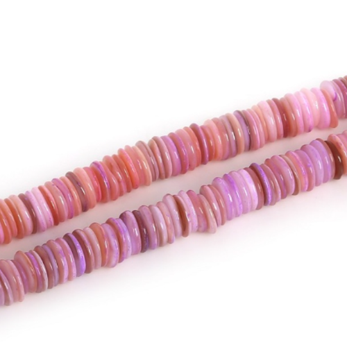 Perles naturelles coquillage - lot de 30 - rose - parme - p707