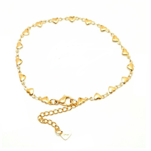 1 bracelet connecteur coeur  en acier inoxydable 304 - couleur métal doré - r814