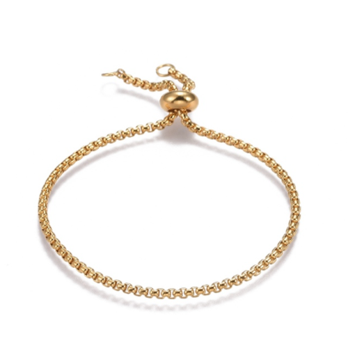 1 support bracelet à customiser - acier inoxydable doré - maille vénitienne - r653