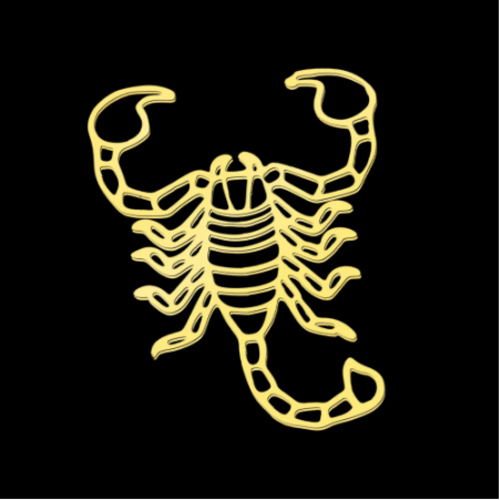 1 breloque pendentif - scorpion - dorée - acier inoxydable