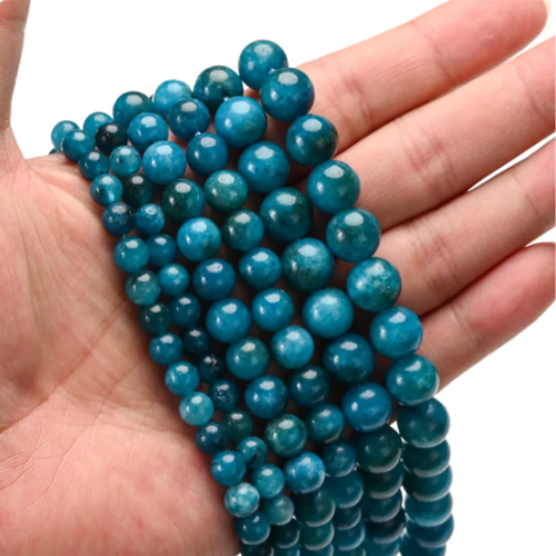 Lot de 10 perles rondes agate - ton bleu - p1144