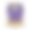 1 breloque hiboux - émaillé violet - couleur métal doré - r015