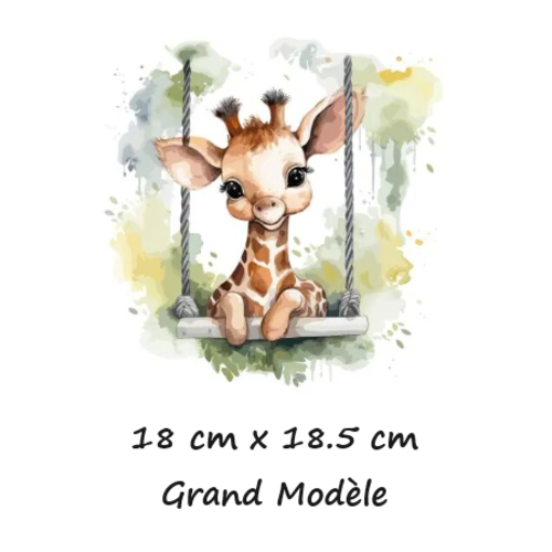 Transfert thermocollant - girafe -  18 cm x 18.5 cm