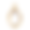 1 breloque - pendentif  marquise - perle en verre  - blanc - métal doré - r882