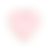 1 pendentif - sequin coeur - émaillé rose - laiton : r631