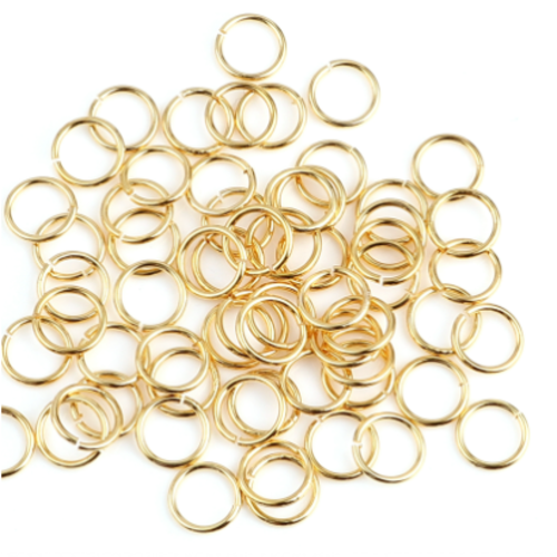 1 lot de 50 anneaux de jonction ouverts - acier inoxydable 304 - doré - 7 mm - r197