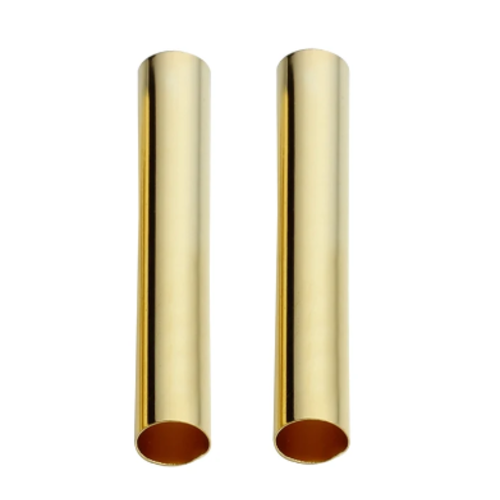 Lot de 5 perles tubes - 4 x 30 mm - métal doré - r302