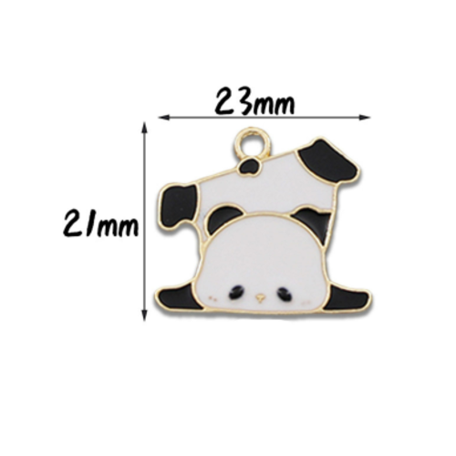 1 breloque pendentif panda - emaillé - r357