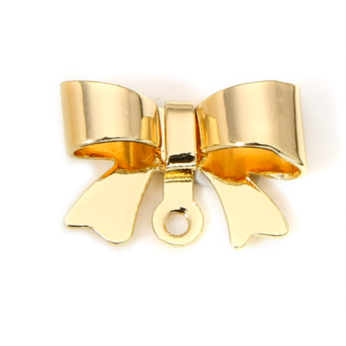 1 breloque pendentif noeud - acier inoxydable - doré - r148