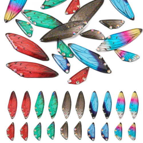 Lot de 20 pendentifs aile de papillon en résine - modèle wing