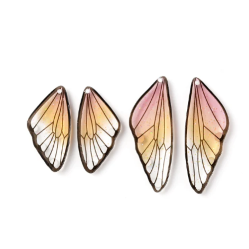 Lot de 4 pendentifs aile de papillon en résine - modèle snady brown - r520