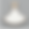 1 pendentif - sequin éventail - émaillé blanc - laiton - r594