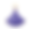 1 pendentif - sequin éventail - émaillé violet - laiton - r596