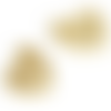 1 breloque - pendentif coeur - plaqué or - strass r962