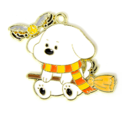 1 breloque pendentif chien - emaillé - r712