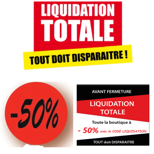 Liquidation - 50% de reduction + vos frais de port au prix unique de 3.49€