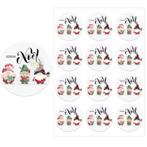 Lot de 10 étiquettes  autocollantes - stickers joyeux noel