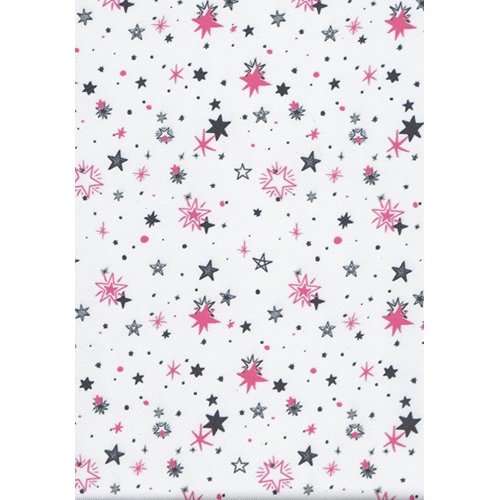 Feuille simili cuir imprimé - etoile  - 20 x 34 cm