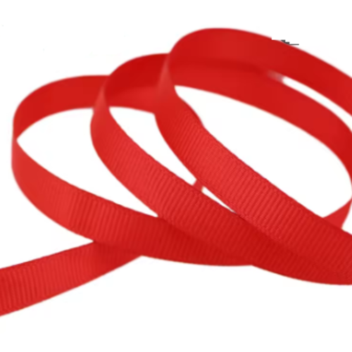 Ruban gros grain uni rouge - 10 mm - vendu au mètre