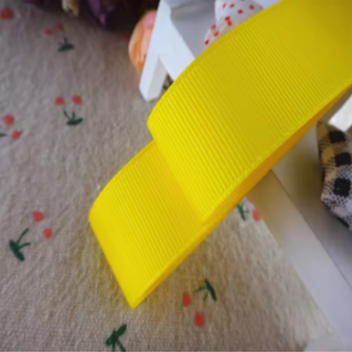 Ruban gros grain uni - jaune - 16 mm - vendu au mètre