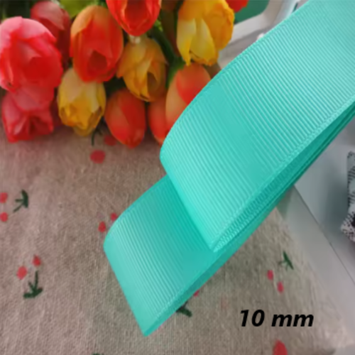 Ruban gros grain uni - vert tendre - 10 mm - vendu au mètre